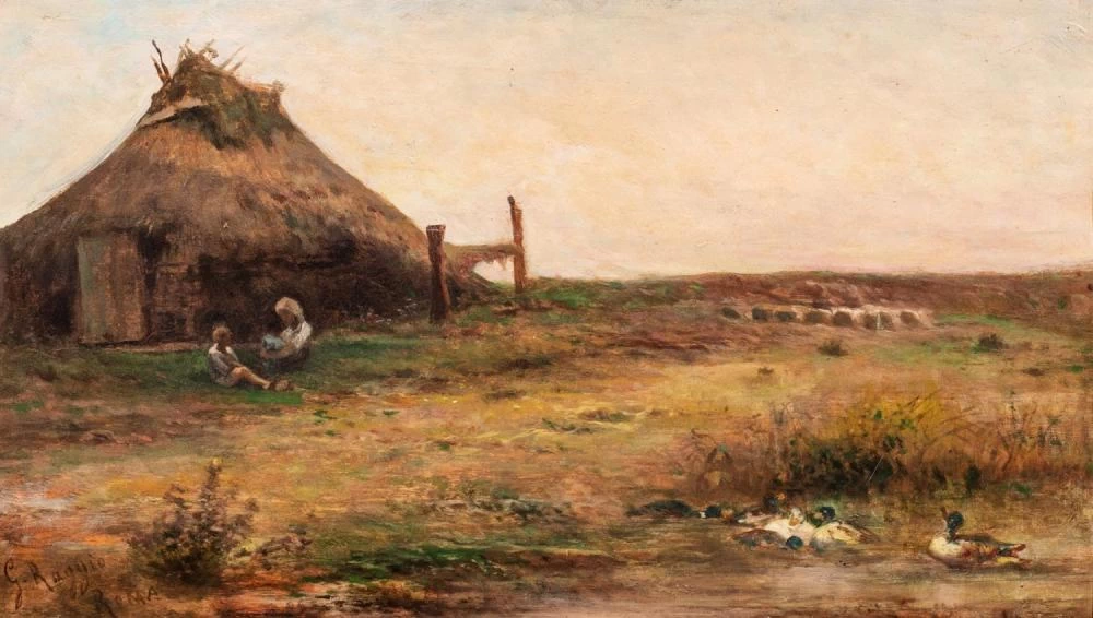 Capanna nella campagna romana